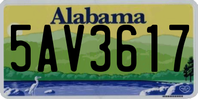 AL license plate 5AV3617