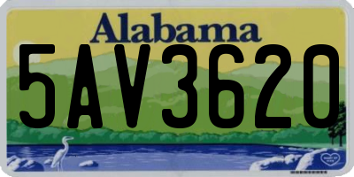 AL license plate 5AV3620
