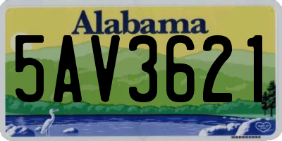 AL license plate 5AV3621