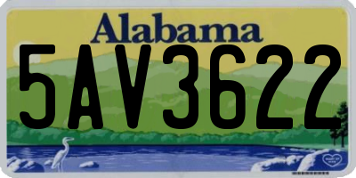 AL license plate 5AV3622