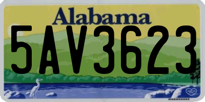 AL license plate 5AV3623