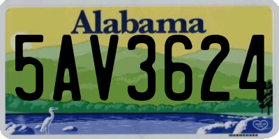 AL license plate 5AV3624