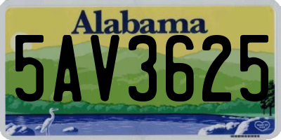 AL license plate 5AV3625