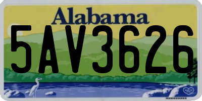 AL license plate 5AV3626