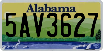 AL license plate 5AV3627