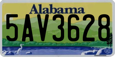 AL license plate 5AV3628