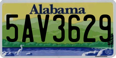 AL license plate 5AV3629