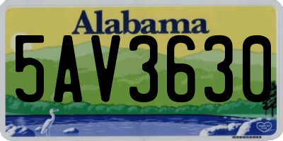 AL license plate 5AV3630
