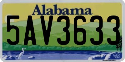 AL license plate 5AV3633