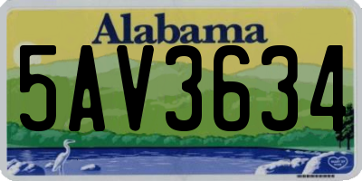 AL license plate 5AV3634