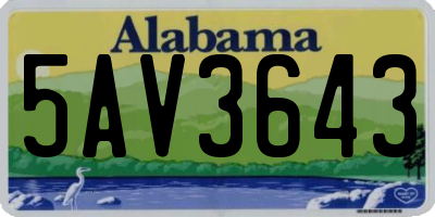 AL license plate 5AV3643