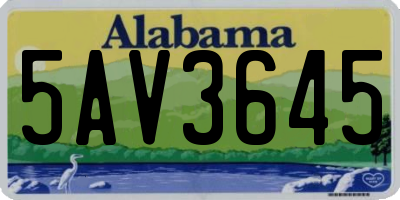 AL license plate 5AV3645