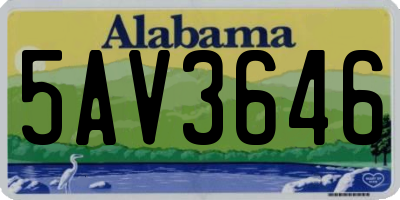 AL license plate 5AV3646