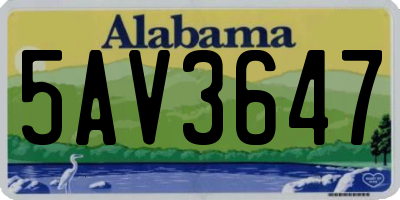 AL license plate 5AV3647
