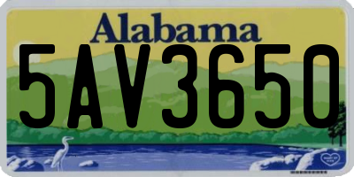 AL license plate 5AV3650