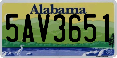 AL license plate 5AV3651
