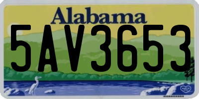 AL license plate 5AV3653