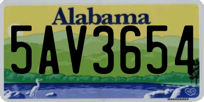 AL license plate 5AV3654