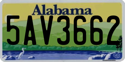 AL license plate 5AV3662