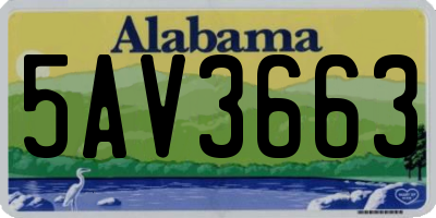 AL license plate 5AV3663