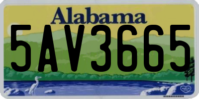 AL license plate 5AV3665