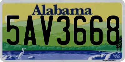 AL license plate 5AV3668