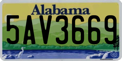 AL license plate 5AV3669