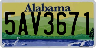 AL license plate 5AV3671