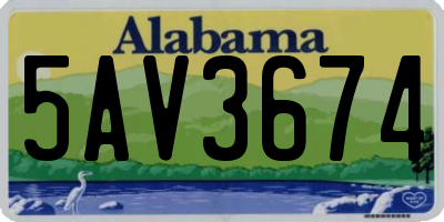 AL license plate 5AV3674