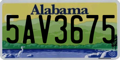 AL license plate 5AV3675