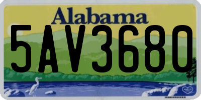 AL license plate 5AV3680