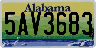 AL license plate 5AV3683