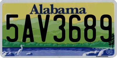 AL license plate 5AV3689