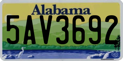 AL license plate 5AV3692