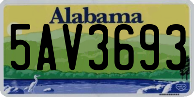 AL license plate 5AV3693