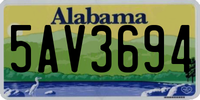 AL license plate 5AV3694