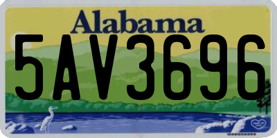 AL license plate 5AV3696