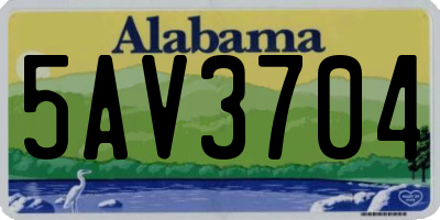 AL license plate 5AV3704