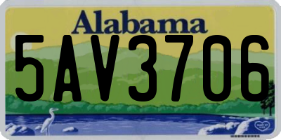 AL license plate 5AV3706