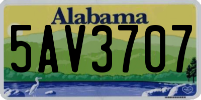 AL license plate 5AV3707