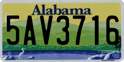 AL license plate 5AV3716
