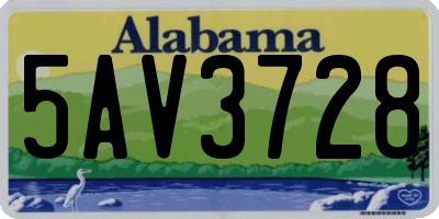 AL license plate 5AV3728