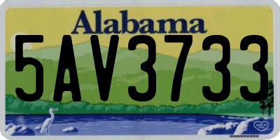 AL license plate 5AV3733