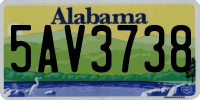 AL license plate 5AV3738