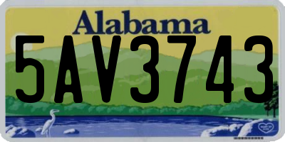 AL license plate 5AV3743