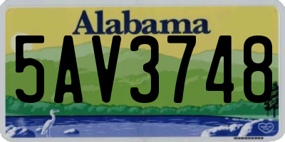 AL license plate 5AV3748
