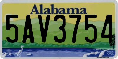 AL license plate 5AV3754