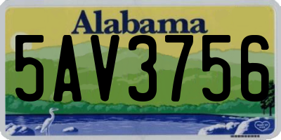 AL license plate 5AV3756
