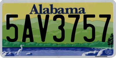 AL license plate 5AV3757