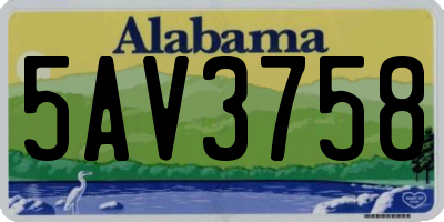AL license plate 5AV3758